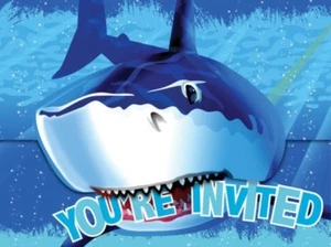 Shark Splash Party Invitations - Birthday Party Supplies - Picture 1 of 1