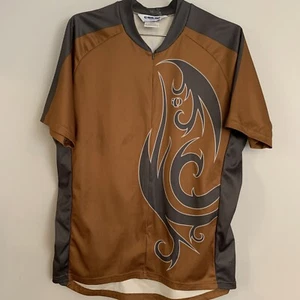 IQ Pearl Izumi Medium Brown Men's Cycling Jersey Race cut 3/4 Zip Front EUC - Picture 1 of 9
