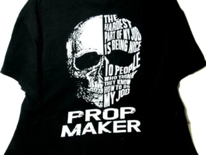 Halloween T Shirt Haunted House Studio Theater Prop Maker Skull L - Picture 1 of 5