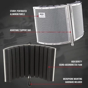 Lyx Pro VRI-30 Sound Absorbing Recording Microphone Isolation Foam Shield - Picture 1 of 3