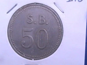 TOKEN S. B. "50" BLANK ON REVERSE IT 012.9 I10 - Picture 1 of 4