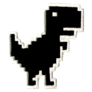 Sin conexión a Internet T-Rex Dinosaurio Bordado Parche Píxel Divertido Moda - Imagen 1 de 1