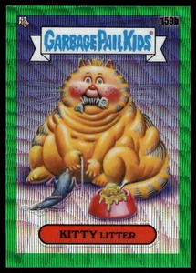 2021 Topps Chrome Garbage Pail Kids Series 4 Kitty Litter Green Wave /299 #159b - Picture 1 of 2