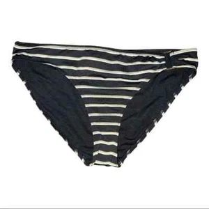 Ralph Lauren Black Dylan Striped Metallic-Ring Bikini Swim Bottom Plus Sz 16 NWT - Picture 1 of 6