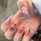 Lange Stiletto gefälschte Nägel Schmetterling Presse auf Nägel neue Nagelspitzen Frauen Mädchen