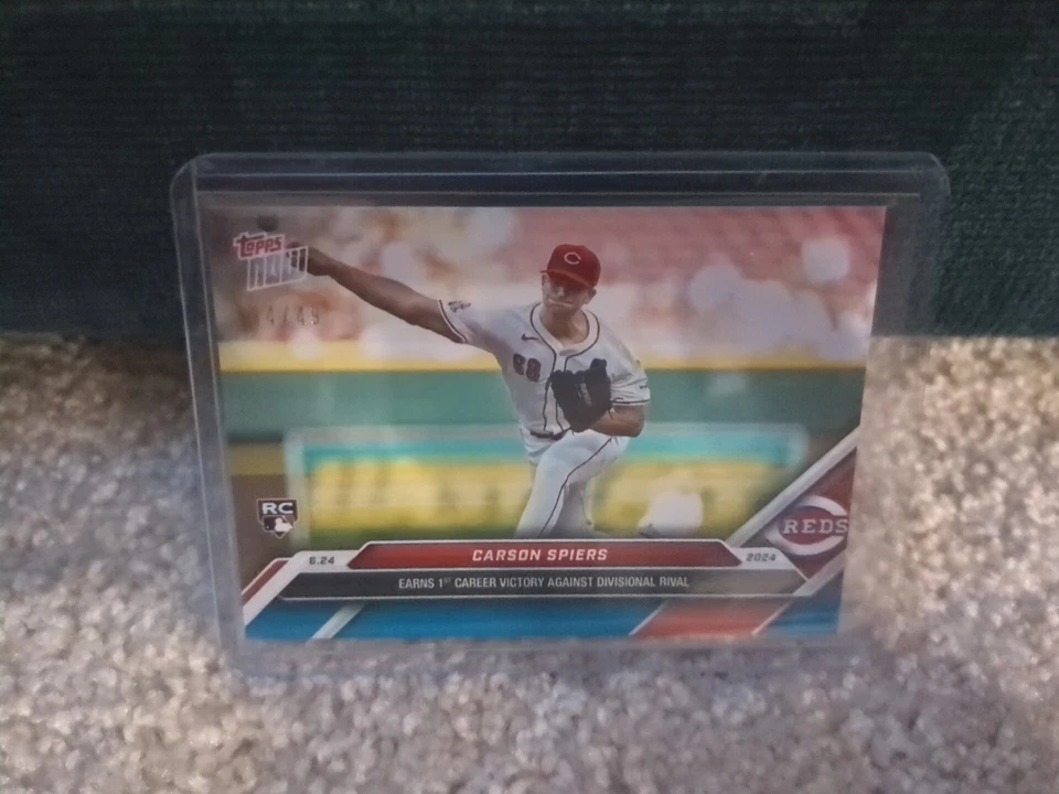 2024 Topps Now Carson Spiers Blue /49 #341 RC Cincinnati Reds WW5 - Image 1 of 3