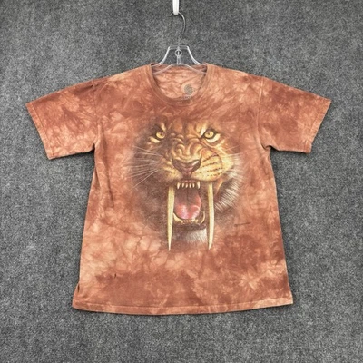 The Mountain Sabertooth Tiger Vintage Nature Animal T Shirt Youth Large Tie Dyed - Image 1 of 4