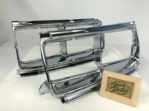 Quad Square Headlight Housing Chrome Bezels for Toyota 80 Series Land Cruiser - Picture 1 of 10