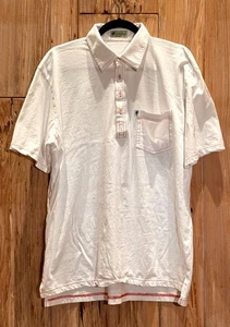 Dune Road Mens XL White Polo Shirt W/ Red Contrast Stitching & Pocket Casual Res - Picture 1 of 5