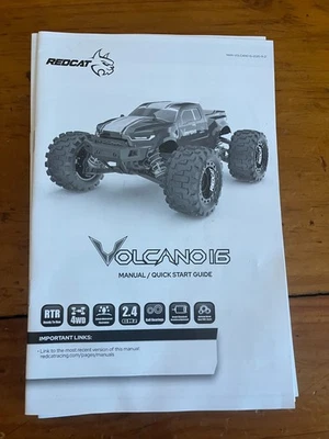 REDCAT RACING VOLCANO 1/16 SCALE STOCK OWNERS MANUAL / QUICK START GUIDE - Image 1 of 2