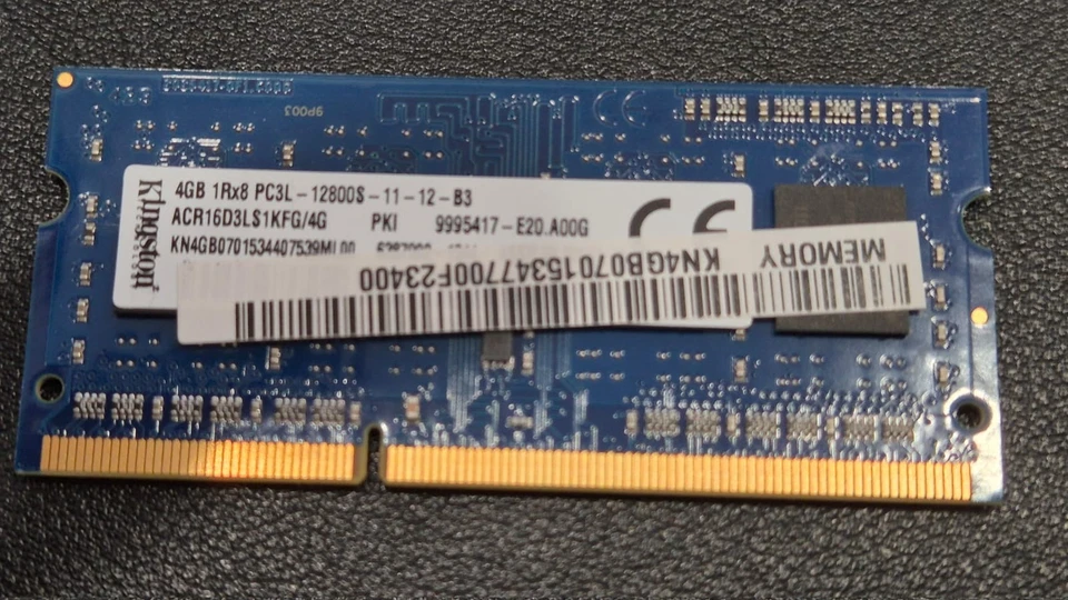 4GB RAM Laptop Kingston PC3L - 12800S DDR3L KNWMX1-ETB - Immagine 1 di 1