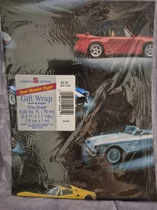 Vintage Gift Wrap Classic Cars - Picture 1 of 2