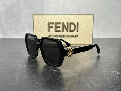 NEW FENDI FF DIAMONDS FE40139 SQUARE SUNGLASSES BLACK & GOLD 01V! SHIPS TODAY! - Image 1 of 4