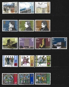GREAT BRITAIN – 1971 – QEII COMMEMORATIVE YEAR SET – 5 ISSUES 16 STAMPS - USED - Picture 1 of 2