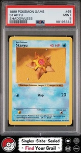 PSA 9 MINT Staryu Shadowless #65 1999 Base Set Pokemon Card - Picture 1 of 2