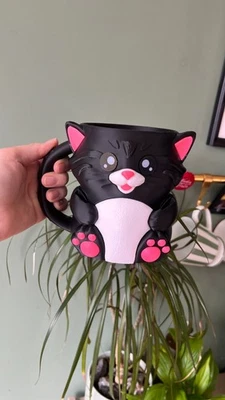 Black Cat Ice Cream Pint Holder Mug with Secret Treat Drawer - Image 1 of 4