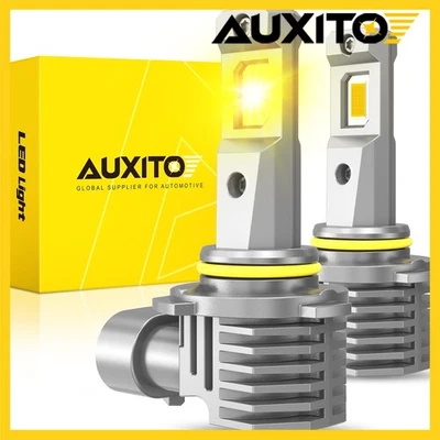 2PCS H10 LED Headlight Fog Driving Bulbs High Low Beam 3000K Super Bright Amber - Image 1 of 4