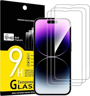 PACK de 3 protectores de pantalla de vidrio templado para iPhone 17 16 15 14 13 12 11 Pro Max Foto 1 de 4