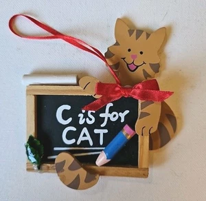 Cat Ornament Christmas Teacher "C Is For Cat" - Picture 1 of 4
