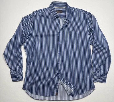 Robert Talbott Classic Men's XL Blue Striped Button Shirt - Image 1 of 4