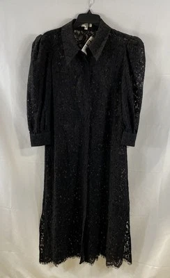 L'agence Womens Black Lace Knee Length Puff Sleeve Dress Size L - Image 1 of 4