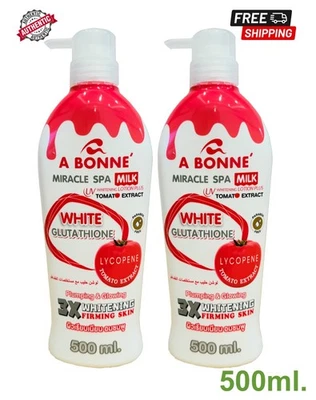 2x A Bonne Miracle Spa Milk UV Whitening Lotion with Tomato Extract 500ml - Image 1 of 3