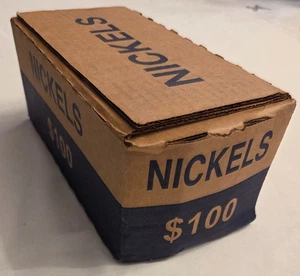 Scatola bancaria SIGILLATA di nichel Jefferson USA; 50 rotoli avvolti in banca; 2.000 nichelini! - Foto 1 di 10