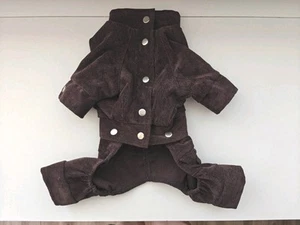 Dunkelbraune Cordjacke/-hose für kleine Hunde XS (Mini Yorkie/Chihuahua...) - Bild 1 von 8