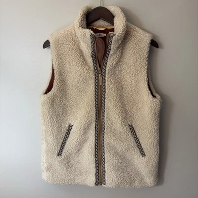 Chaleco Sherpa Faherty Para Mujer Azteca Suroeste Cremallera Completa Cuello Simulado Talla Mediana Foto 1 de 4