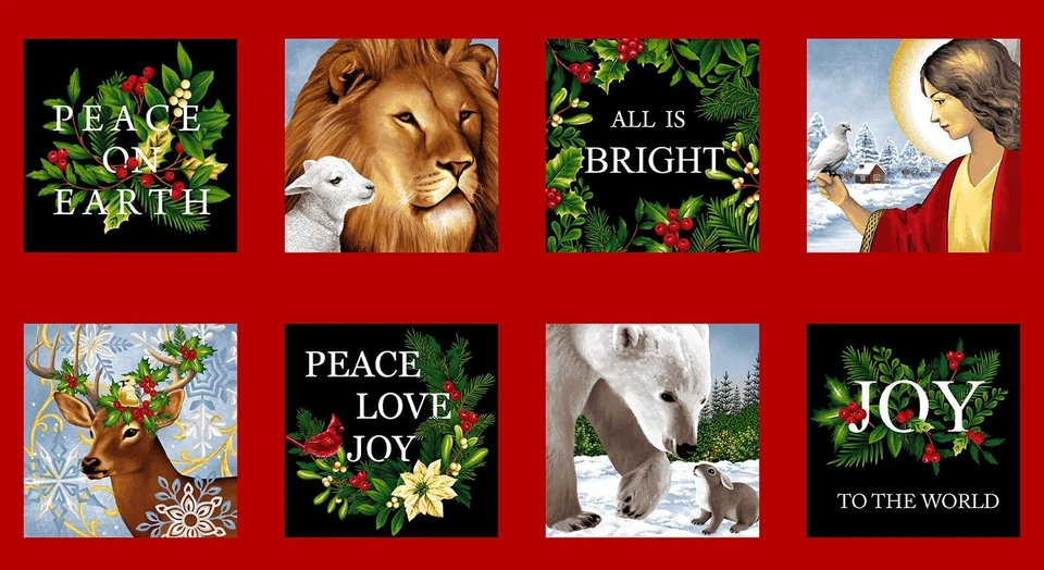 Panel de tela de vacaciones de Navidad Paz en la Tierra ~ 24" x 44" ~ cristiano, religioso Foto 1 de 1