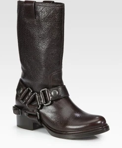 BOTAS MOTOCICLISTA MIU PRADA ICÓNICAS MARRÓN OSCURO ARNÉS UE 36 I LOVE SHOES - Imagen 1 de 5