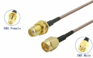 SMA Mâle Vers Femelle Connecteur Tressé Antenne Câble RG316 15cm Pour 3M GB - Photo 1/3