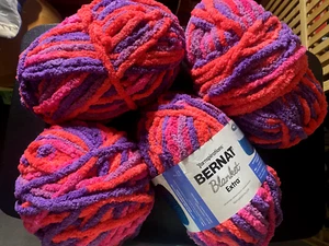 Yarnspirations, Bernat Blanket Extra: Plummy Brights, Bundle of 4 Skeins! - Picture 1 of 3
