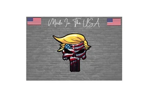 Trump Skull Punisher Sticker Decal USA Flag MAGA President 4" #2P - Picture 1 of 1