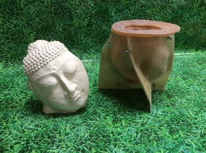 LATEX AND FIBREGLASS MOULD BUDDHA FACE / HEAD 23CM TALL ORNAMENT MOULD - Picture 1 of 12