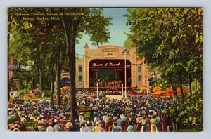 Postkarte Freilicht Theater Haus von David Park Benton Hafen Michigan Leinen - Bild 1 von 2