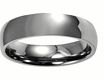 Anillo liso de titanio blanco altamente pulido, alianza de boda, talla 11 - en caja de regalo  Foto 1 de 4