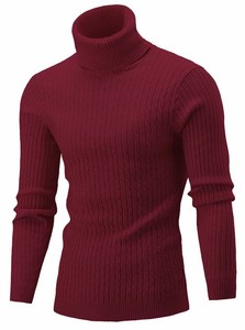 red polar neck jumper