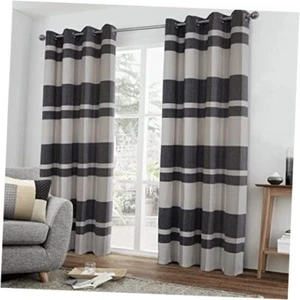 100% Blackout Plaid Curtains for Bedroom 45"W x 95"L (Pack of 2) Black White - Picture 1 of 8