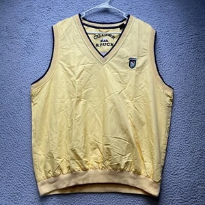 Vintage Cutter and Buck Sweater Vest Mens Large Yellow New Castle Staff - Picture 1 of 15