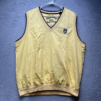 Vintage Cutter and Buck Sweater Vest Mens Large Yellow New Castle Staff - Image 1 of 4