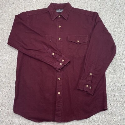 Camisa Crescent Para Hombre Talla M Granate Abotonada Bolsillos Ligeros 100% Algodón Informal Foto 1 de 4