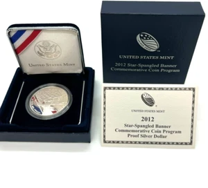 2012 P Star-Spangled Banner Commemorative 90% $1 Proof Silver Coin w. COA Q#1 - Picture 1 of 3