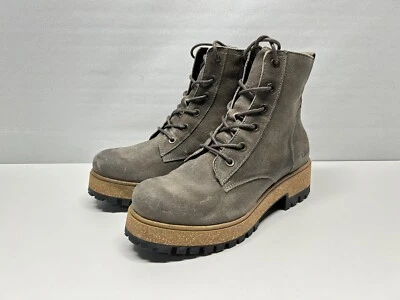 Taos Women’s Main Street Boots Roughout Suede Smoke Rugged Lace Up Combat Sz 37 - Image 1 of 4