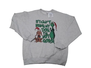 Women M Grinch Funny Sweatshirt Pullover Sweater Graphic Print Out Holiday - Picture 1 of 3