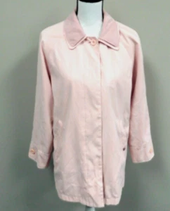 London Fog Long Sleeve Pink 4 Button Up Front/Pocket Lined Soft Jacket - Small - Picture 1 of 7