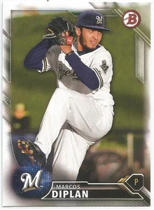 Marcos Diplan Milwaukee Brewers 2016 Bowman Draft - Picture 1 of 2