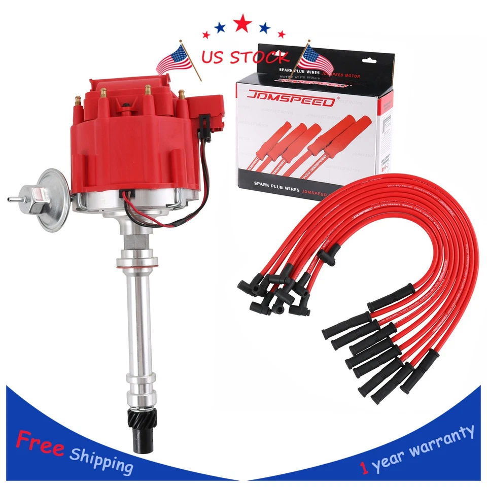 Para Chevy SBC 350 BBC 454 HEI Distribuidor Con Bujía Cables Kit de Encendido Foto 1 de 4
