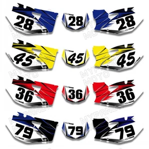 Motocross Custom Number Plate Graphics Kit Decal For YAMAHA WR250F WR450F 07-11 - Picture 1 of 2