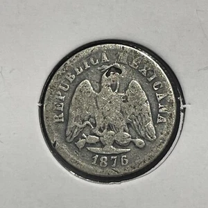 1876 Over 1875 Mexico 10 Centavos F2792 DDO VERY RARE OVERDATE. - Picture 1 of 5